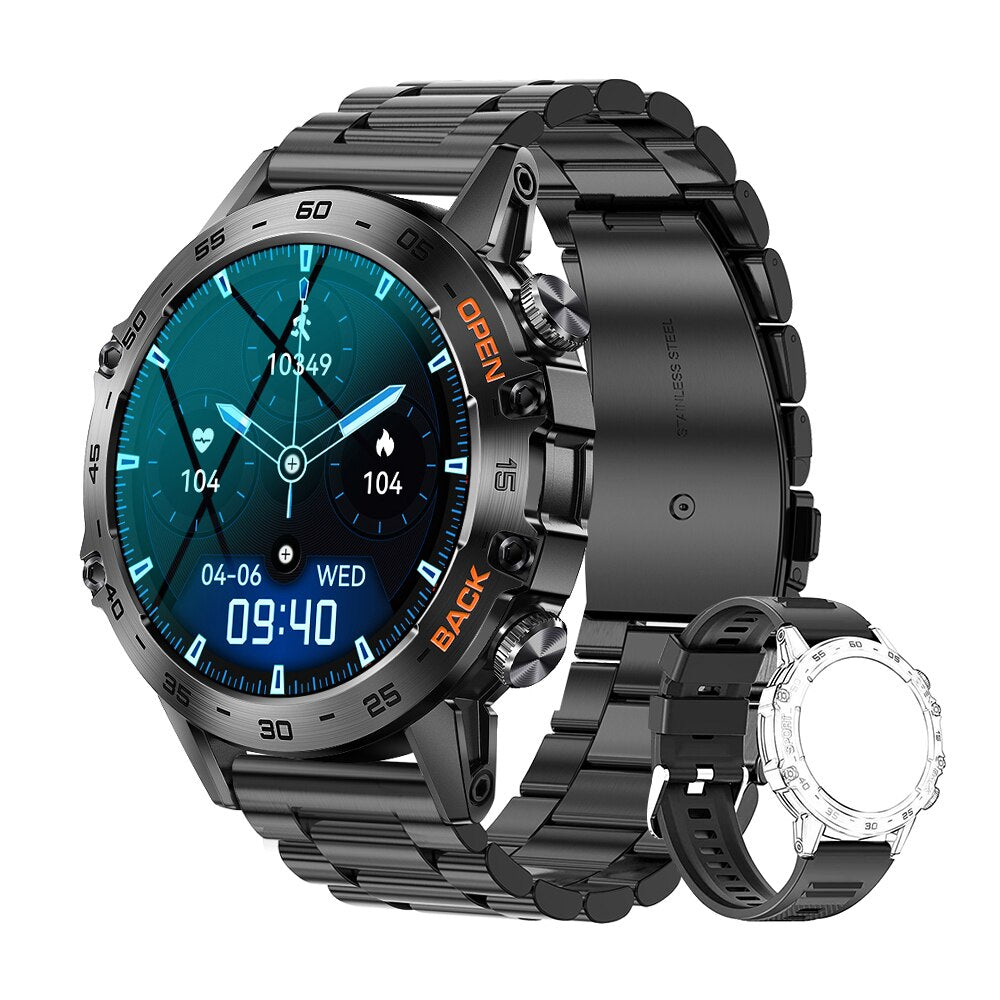Luxury 1.39" Bluetooth Call Smartwatch Men Sports Fitness Watches | IP68 Waterproof Smartwatch for Xiaomi Android iOS K52 - Smartwatch, Sport, Fitness, Waterproof