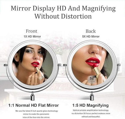 Skanto | LED Magnifying Mirror with Adjustable Light and Rechargeable Battery
