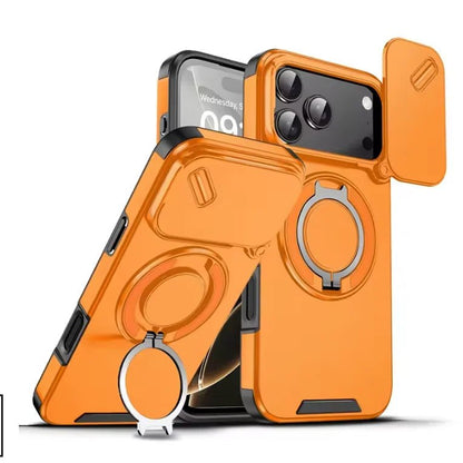 Robust, shockproof case with magnetic ring holder for iPhone 17