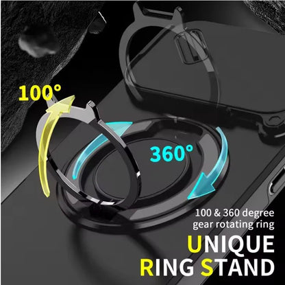 Robust, shockproof case with magnetic ring holder for iPhone 17