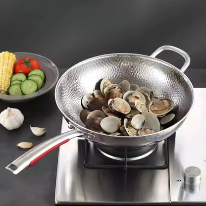 Skanto | Premium Titanium Wok with Round Bottom for Induction Cookers and Easy Stir-Frying