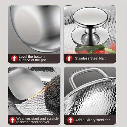 Skanto | Premium Titanium Wok with Round Bottom for Induction Cookers and Easy Stir-Frying