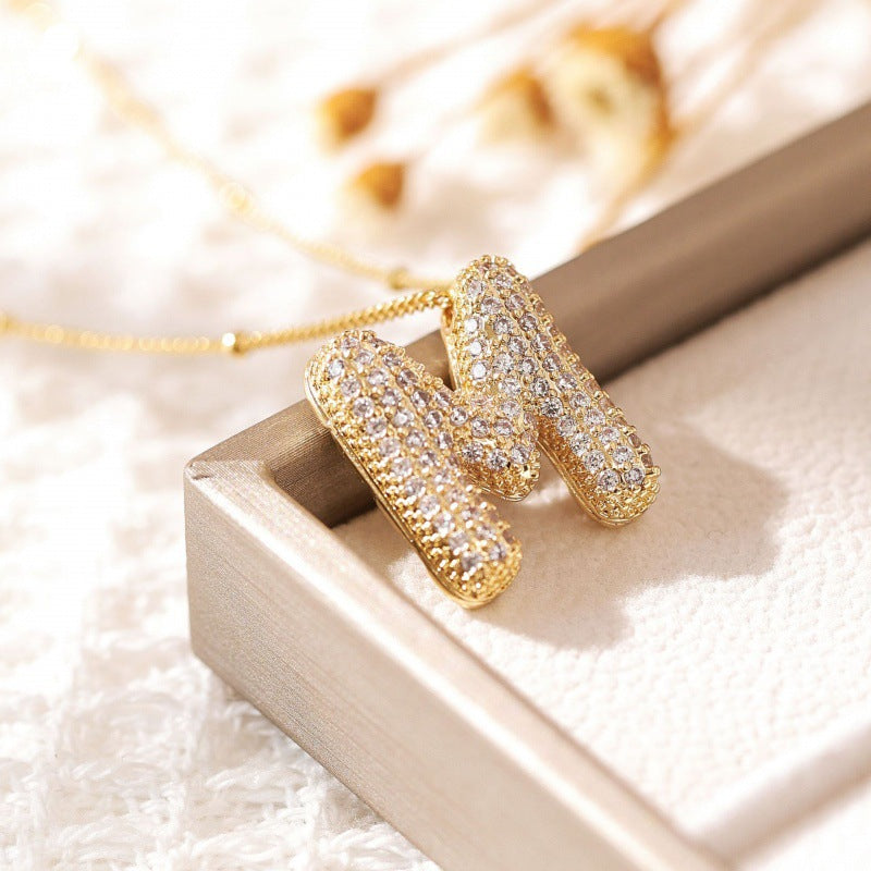 Skanto | Alphabet Diamond Pendant Necklace