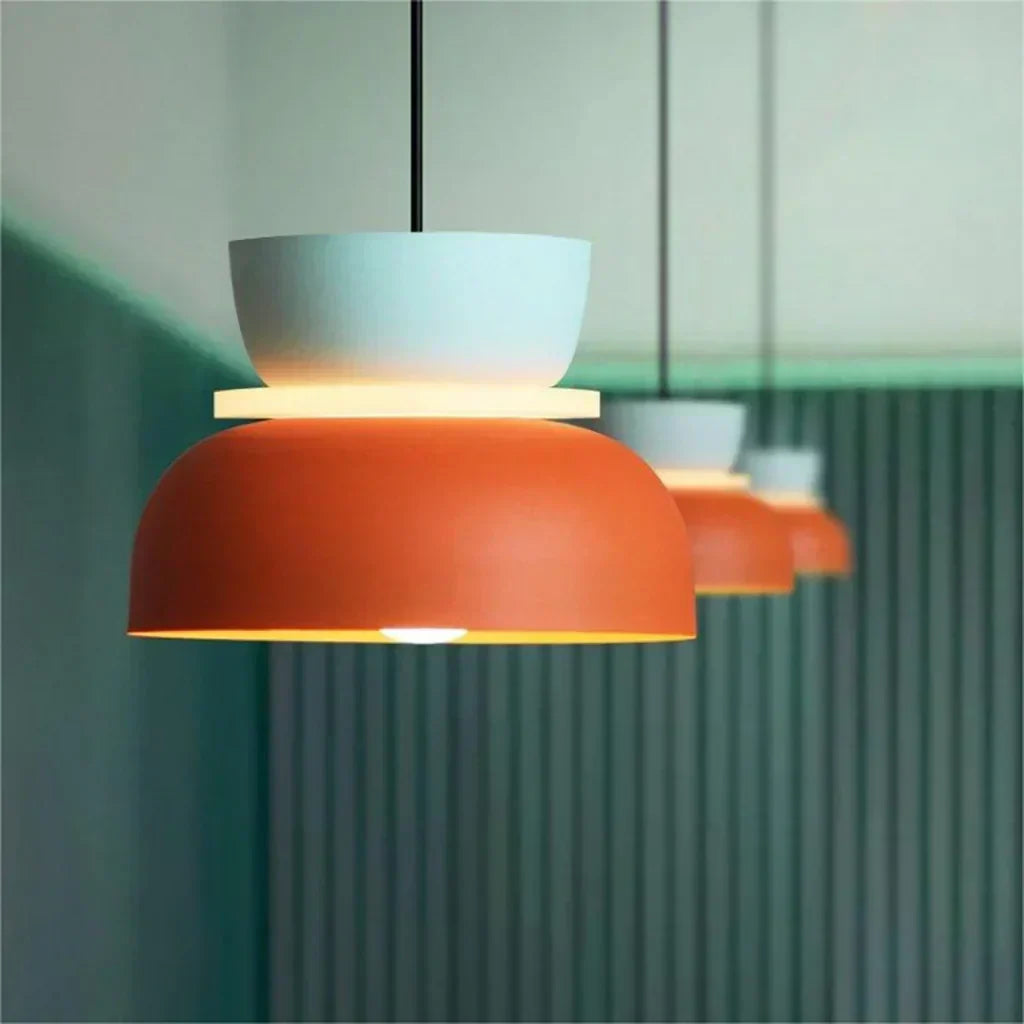 BowLift | Nordic Color Block Pendant Light Fixture - Modern Hanging Lamp for Kitchen & Dining Room