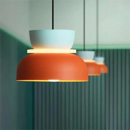BowLift | Nordic Color Block Pendant Light Fixture - Modern Hanging Lamp for Kitchen & Dining Room