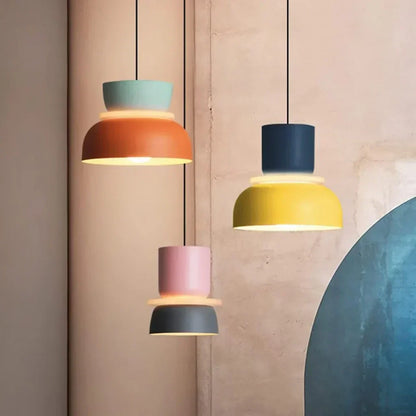 BowLift | Nordic Color Block Pendant Light Fixture - Modern Hanging Lamp for Kitchen & Dining Room