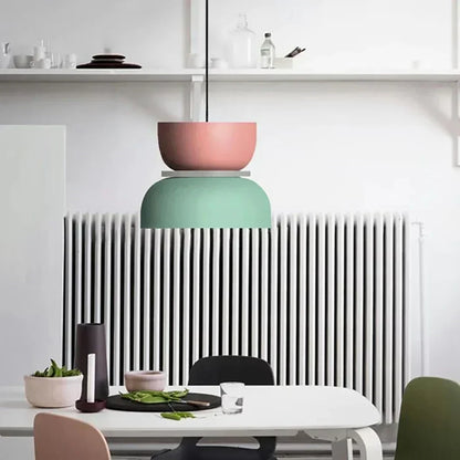 BowLift | Nordic Color Block Pendant Light Fixture - Modern Hanging Lamp for Kitchen & Dining Room