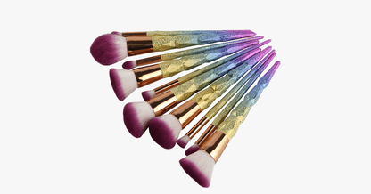 Skanto | Rainbow Makeup 10-Piece Brush Set - Add a little rainbow sparkle to your makeup collection