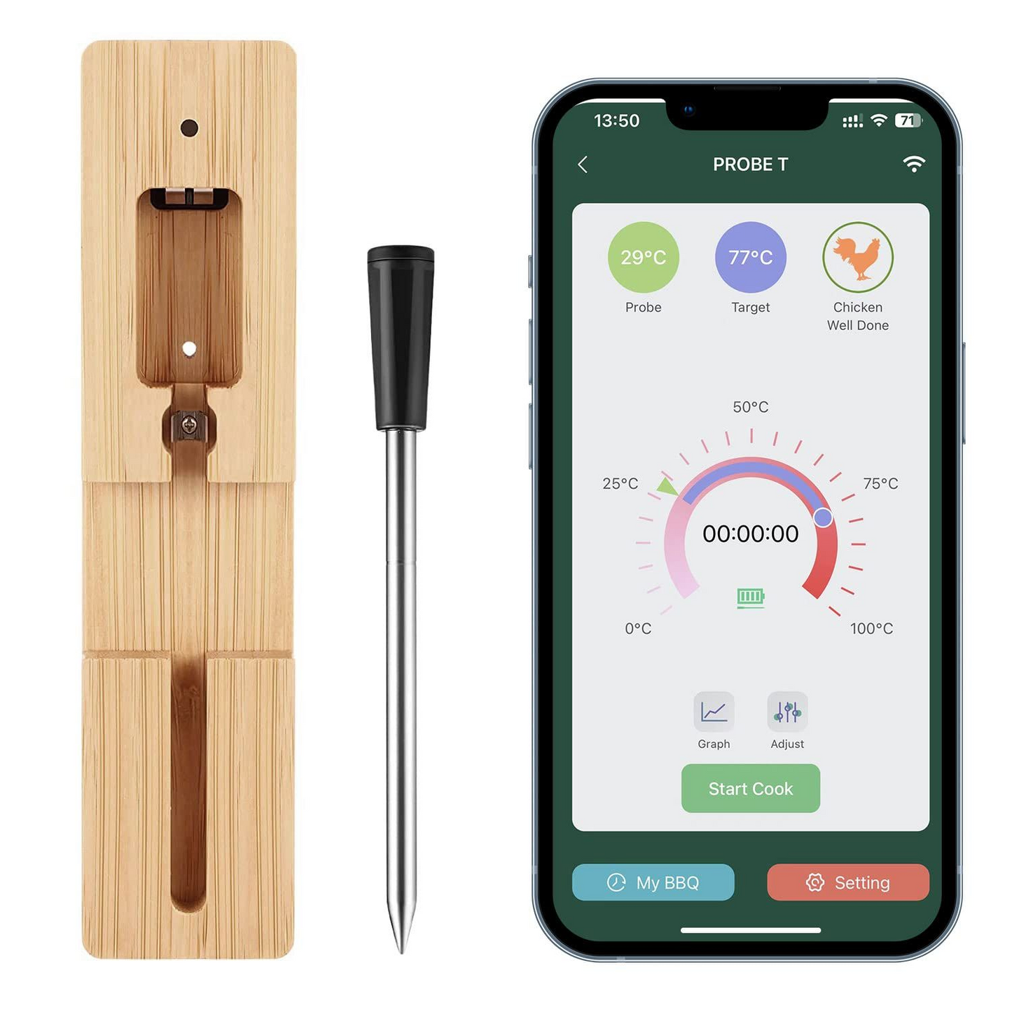 Skanto Skanto | MeatIQ Digital Meat Thermometer with Wireless Probe – Perfect for Precise Cooking Temperatures Every Time