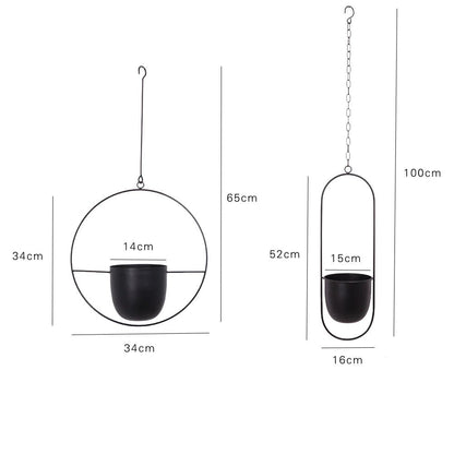 BowLift | DecoBloom Hanging Planter – Elegant Indoor & Outdoor Metal Plant Pot with Chain