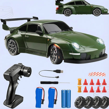 RC Drift Car – LED Lights, High-Speed 4WD & Drift Tires Bowlift