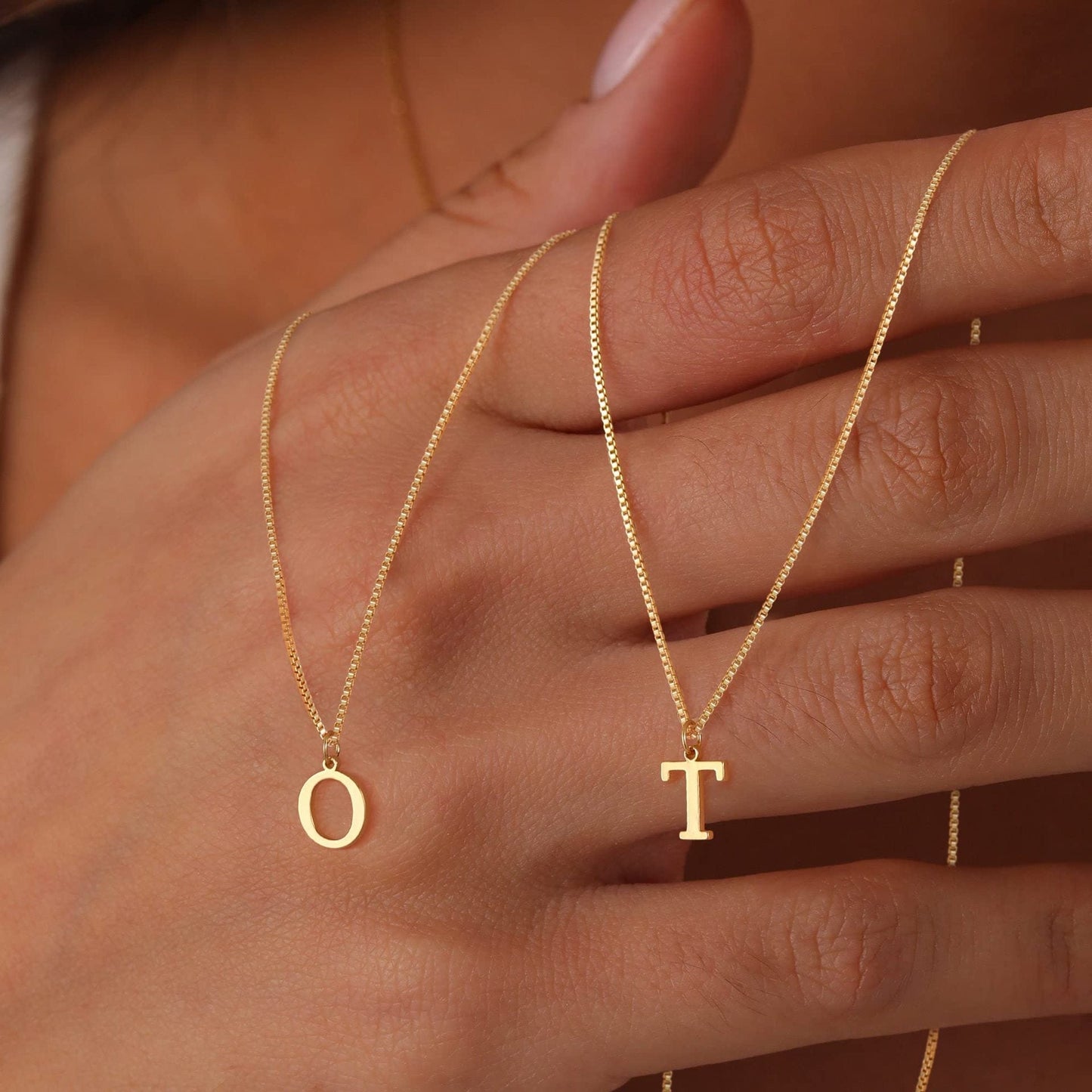 Skanto | 14k Minimal Serif Initial Necklace