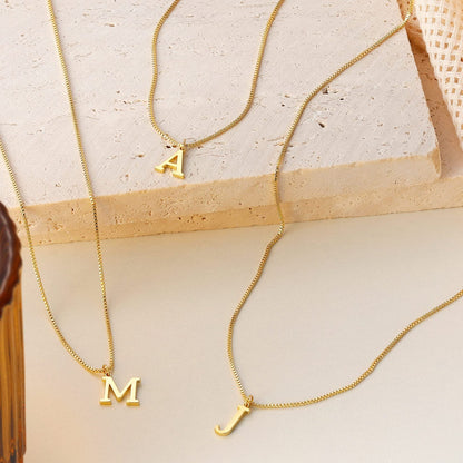 Skanto | 14k Minimal Serif Initial Necklace