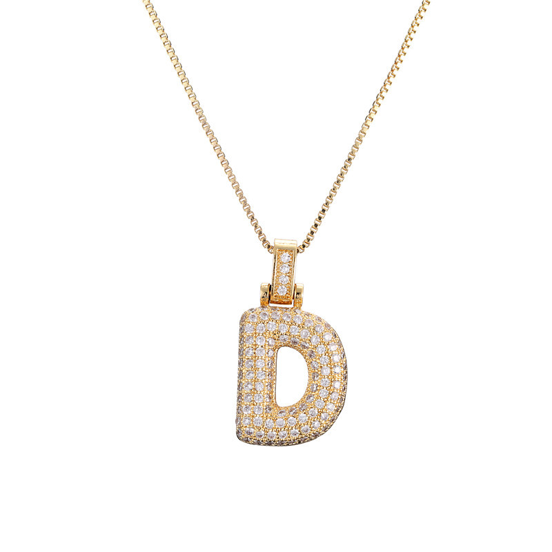 Skanto | 14k Diamond Dazzle Bubble Initial Necklace