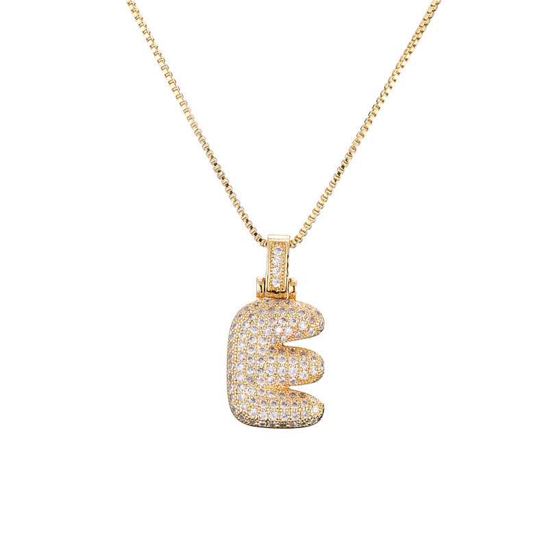 Skanto | 14k Diamond Dazzle Bubble Initial Necklace