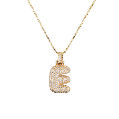 Skanto | 14k Diamond Dazzle Bubble Initial Necklace