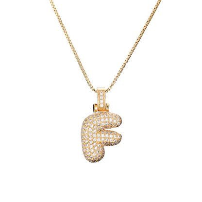 Skanto | 14k Diamond Dazzle Bubble Initial Necklace