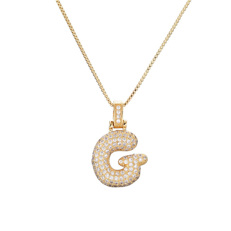 Skanto | 14k Diamond Dazzle Bubble Initial Necklace