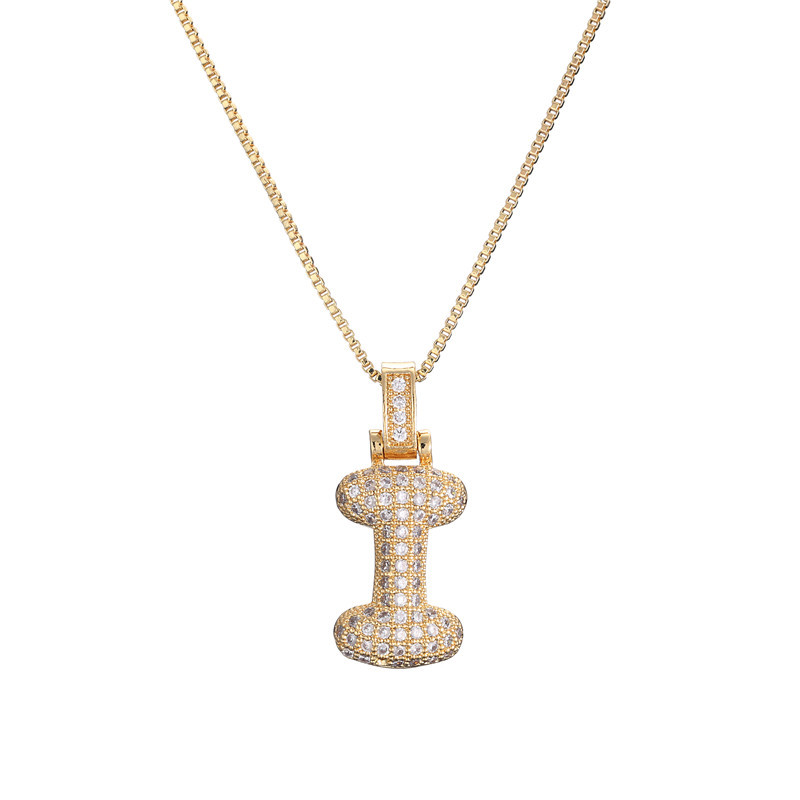 Skanto | 14k Diamond Dazzle Bubble Initial Necklace