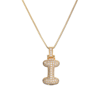 Skanto | 14k Diamond Dazzle Bubble Initial Necklace