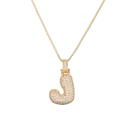 Skanto | 14k Diamond Dazzle Bubble Initial Necklace