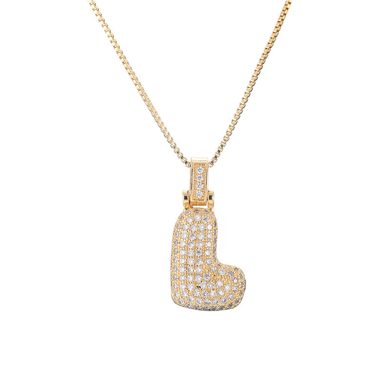 Skanto | 14k Diamond Dazzle Bubble Initial Necklace