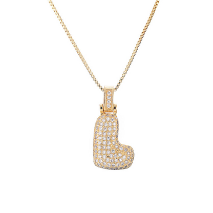 Skanto | 14k Diamond Dazzle Bubble Initial Necklace