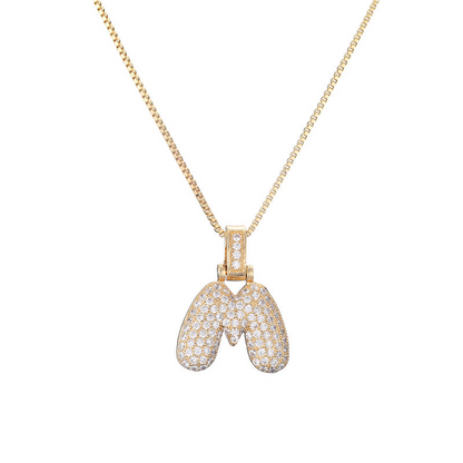Skanto | 14k Diamond Dazzle Bubble Initial Necklace
