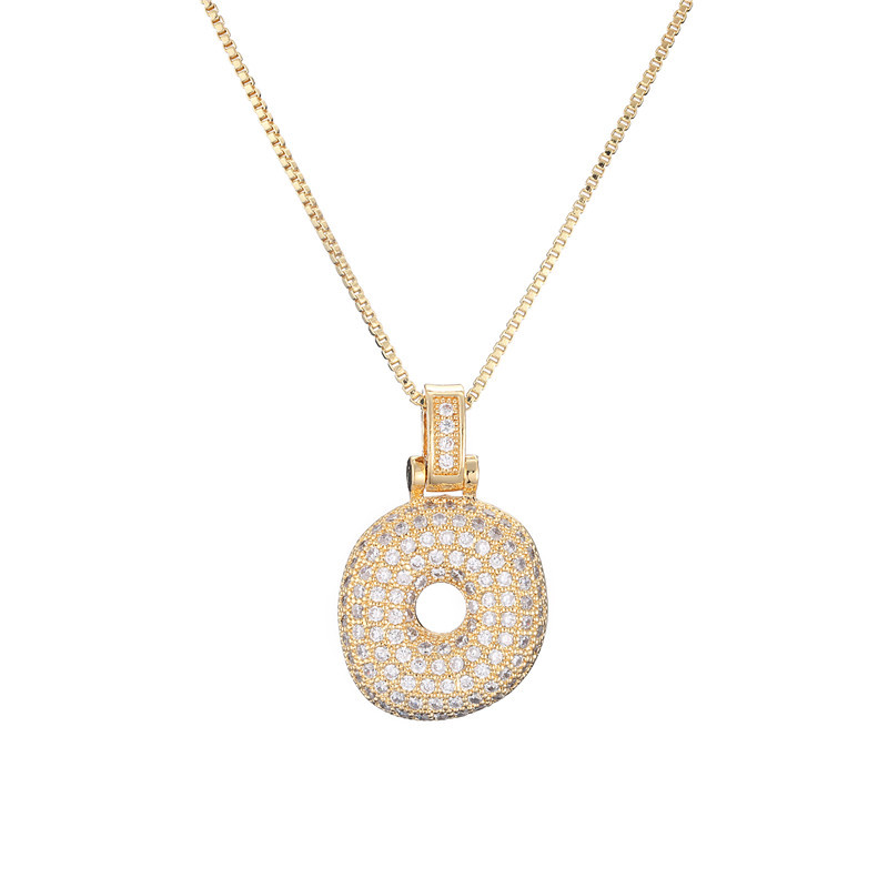 Skanto | 14k Diamond Dazzle Bubble Initial Necklace