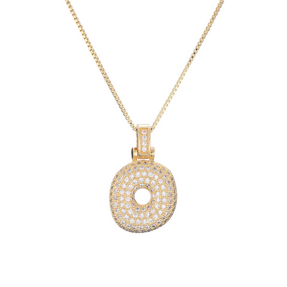 Skanto | 14k Diamond Dazzle Bubble Initial Necklace