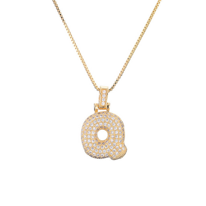 Skanto | 14k Diamond Dazzle Bubble Initial Necklace