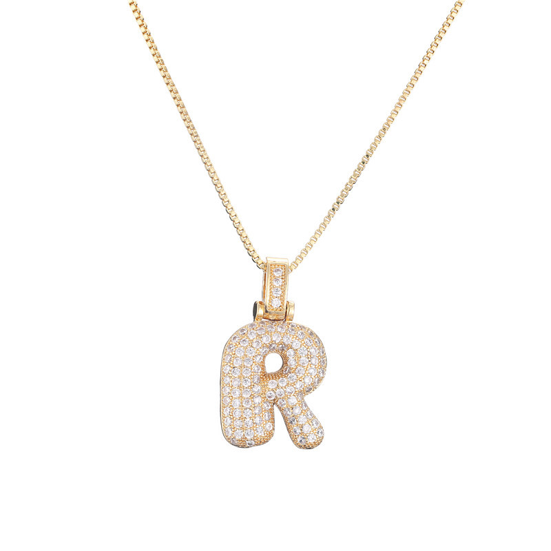 Skanto | 14k Diamond Dazzle Bubble Initial Necklace