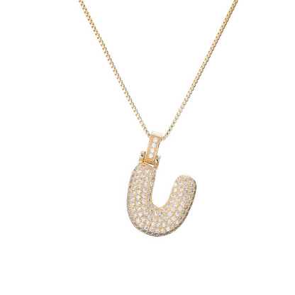 Skanto | 14k Diamond Dazzle Bubble Initial Necklace
