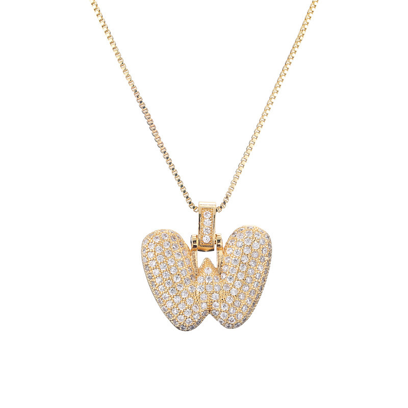Skanto | 14k Diamond Dazzle Bubble Initial Necklace