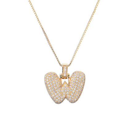 Skanto | 14k Diamond Dazzle Bubble Initial Necklace