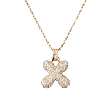 Skanto | 14k Diamond Dazzle Bubble Initial Necklace