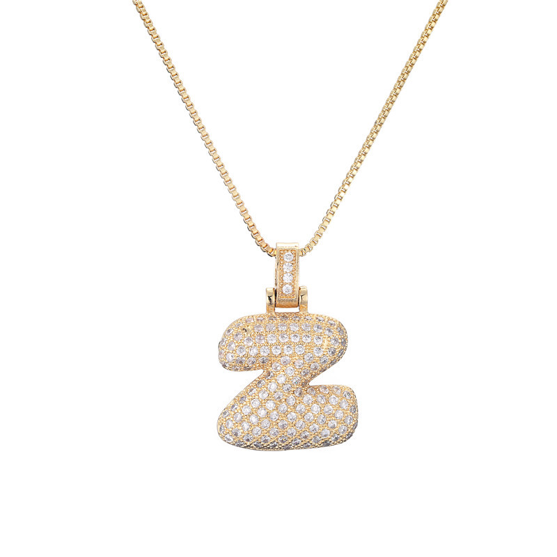 Skanto | 14k Diamond Dazzle Bubble Initial Necklace