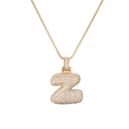 Skanto | 14k Diamond Dazzle Bubble Initial Necklace