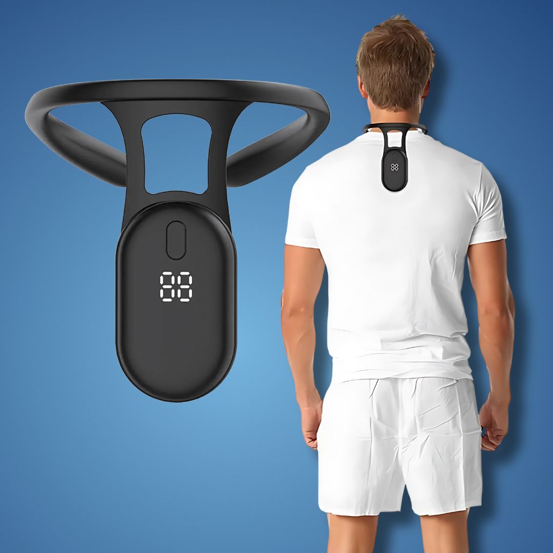 PosturePlus Neck and Back Posture Corrector | Real-Time Feedback - Neck Support and Spine Alignment Bowlift
