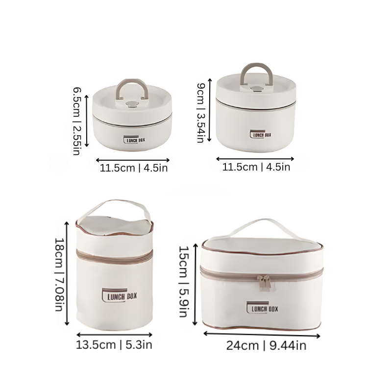 Skanto | Durable Stainless Steel Lunch Box Set | Leak-Proof, Insulated & Perfect for Professionals, Students, and Family Outings