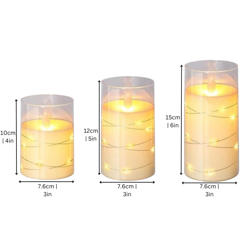 Skanto | LED Ambient Candle Lights | Realistic Flame Aura, Customizable Brightness & Timer Settings for Home Decor and Events