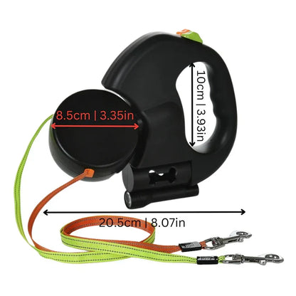 BowLift | DuoLoop Lighting – Double Dog Leash with LED and Anti-Tangle System