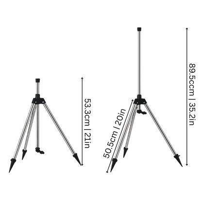 BowLift | High-Pressure Rotating Tripod Sprinkler | 360° Coverage, Adjustable Height & Quick Setup for Garden Care and Summer Fun