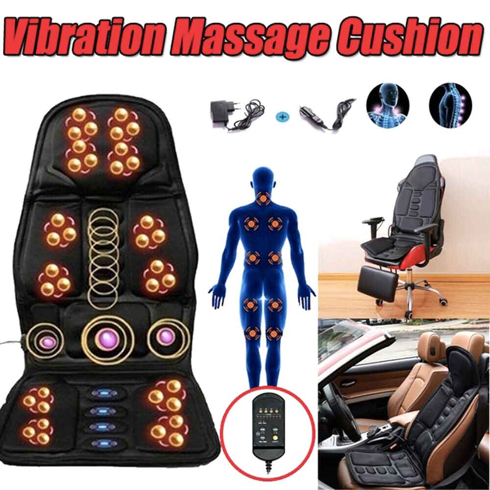 Brehn | Ergonomic Massage Seat Topper | Shiatsu & Vibration Massage for Neck, Back & Thighs | Switchable Heat Function | Incl. Car Adapter & Remote Control