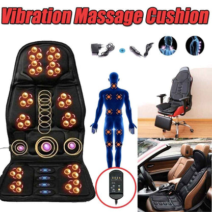 Brehn | Ergonomic Massage Seat Topper | Shiatsu & Vibration Massage for Neck, Back & Thighs | Switchable Heat Function | Incl. Car Adapter & Remote Control
