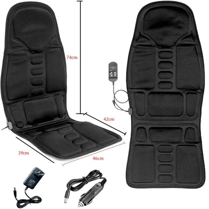 Brehn | Ergonomic Massage Seat Topper | Shiatsu & Vibration Massage for Neck, Back & Thighs | Switchable Heat Function | Incl. Car Adapter & Remote Control