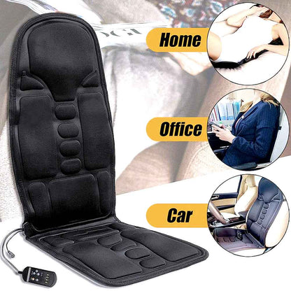 Brehn | Ergonomic Massage Seat Topper | Shiatsu & Vibration Massage for Neck, Back & Thighs | Switchable Heat Function | Incl. Car Adapter & Remote Control