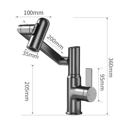 Skanto | LustraFlow 360° Smart Fixture | Modern Kitchen and Bath Faucet with LED Temperature Display