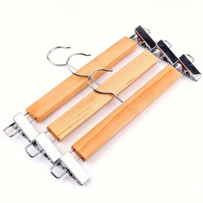BowLift | Maxwell Premium Wood Pants Hangers with Clips