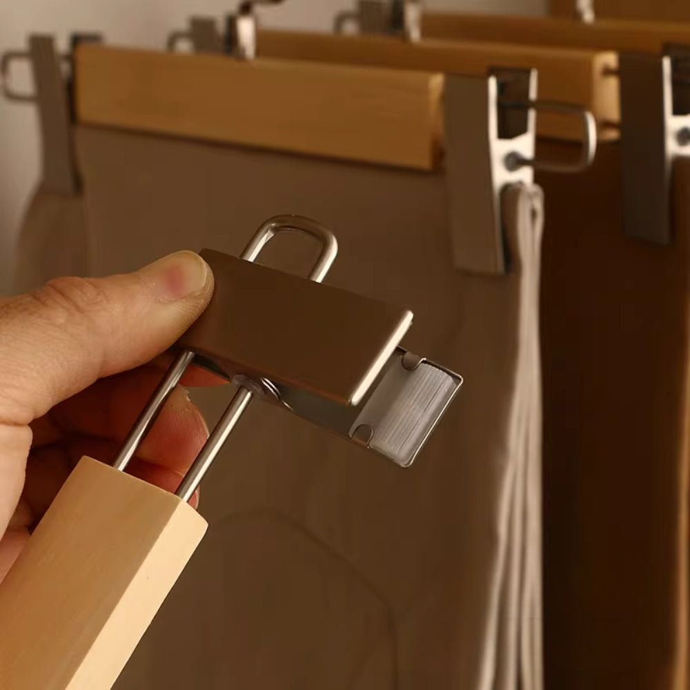BowLift | Maxwell Premium Wood Pants Hangers with Clips